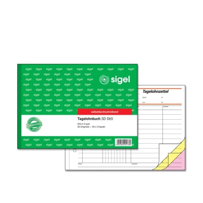 Abbildung von SIGEL Formularbuch Tagelohnbuch DIN A5 quer 3x 40 Seiten