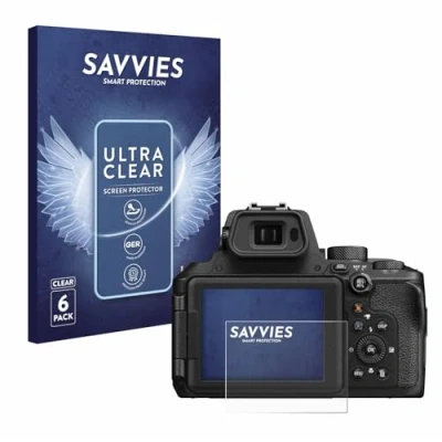 Abbildung von Savvies 6 Stück Schutzfolie für Nikon Coolpix P950 Displayschutz Folie Ultra Transparent