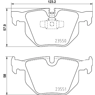 Abbildung von HELLA 8DB 355 011 801 Bremsbelagsatz für Verschleißwarnanzeiger vorbereitet BMW: X1, 3 Touring, Limousine