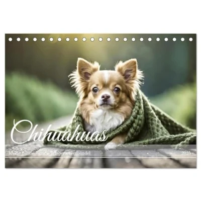 Abbildung von Chihuahuas Kleine Hunde große Temperamentbündel (Tischkalender 2025 DIN A5 quer), CALVENDO Monatskalender