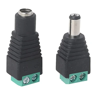 Abbildung von WASTEBIN 12V Für Stromanschluss 5 Mm X 2 1 Männlich + Weiblich Adapter LED Streifen CCTV Überwachungskamera Stecker