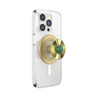 Abbildung von PopSockets: PopGrip Round für MagSafe Inklusive Adapterring Ausziehbarer Sockel und Griff mit einem Austauschbarem Top Smartphones Hüllen Brooch Jade