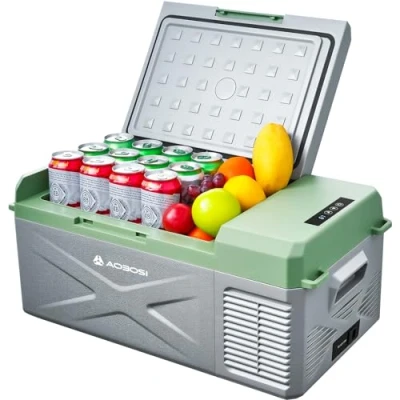 Abbildung von AAOBOSI Kompressor Kühlbox 16L, Mini Auto,12/24V und 100 240V Elektrisch, bis 20 C für Auto, LKW, Boot, Reisemobil, Camping, Einzelne Zone