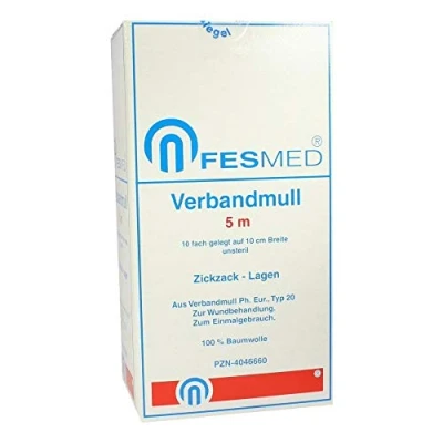 Abbildung von Verbandmull 5x1 m zickzack BW 20/100 uns 1 St