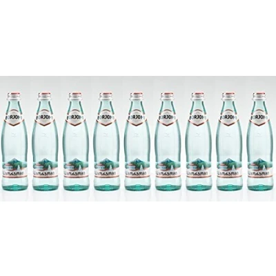 Abbildung von Mineral Wasser BORJOMI Glitzernd im glas flasche, 0,5 l [Packung von 9]