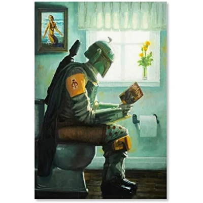 Abbildung von GPEIHANG Leinwand Malerei Bild Vintage Movie Star Wars The Mandalorian Poster für die Veranda Dekoration Wandkunst Bilder Und Drucke 15.7&quot;x23.6&quot;(40x60cm) Kein Rahmen
