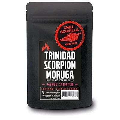 Abbildung von CHILI SCOVILLA Trinidad Scorpion Moruga Schoten im SealPack, 7g