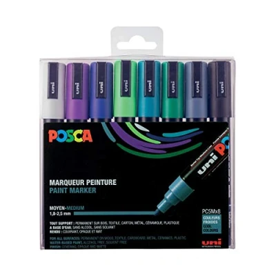 Abbildung von POSCA Markerset PC 5M, 8 kühle Farben