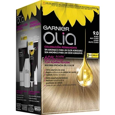 Abbildung von Garnier Olia Coloración Permanente Sin Amoniaco Para Un Olor Agradable Con Aceites Florales De Origen Natural Rubio Muy Claro 9.0