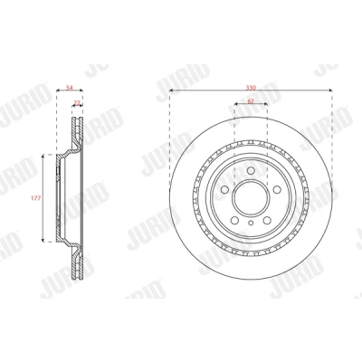 Abbildung von JURID 563348JC Bremsscheibe 330 22 5 1 112 Belüftet beschichtet ohne Schrauben MERCEDES BENZ: ML Klasse, GLE SUV