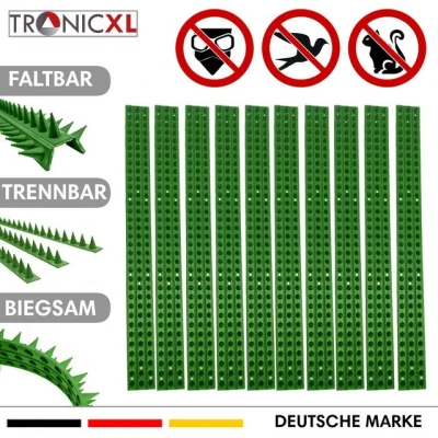Abbildung von TronicXL Taubenspikes 10x GRÜN Taubenabwehr Vogelabwehr Spikes Kunststoff Set, 10 St.