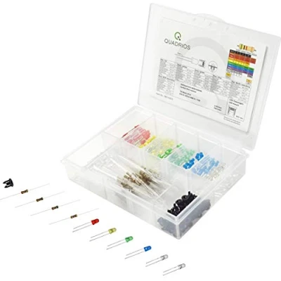 Abbildung von Quadrios LED Sortiment Rot, Grün, Gelb, Blau, Kaltweiß, Warmweiß 3 mm 20 mA 3.0 V