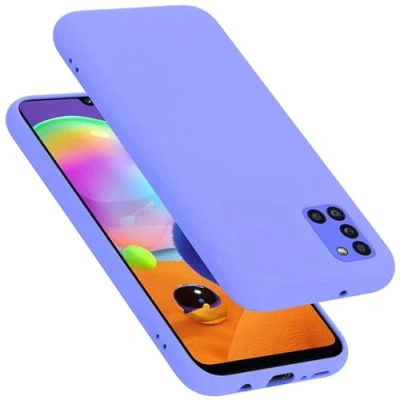 Abbildung von Cadorabo Hülle kompatibel mit Samsung Galaxy A31 Silikon Handyhülle für Case aus flüssigem stoßfeste dünne TPU Schutzhülle Liquid HELL LILA