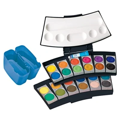 Abbildung von Pelikan Farbkasten Deckfarbkasten, ProColor®, Schwarz/Blau, Made in Germany