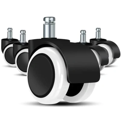 Abbildung von bürostuhl rollen(5er Set) 11 MM /22 Ersatz hartbodenrollen für Gaming Stühle, Drehstühle, rollen bürostühle zum Schutz des Bodens, ideal Parkett , Laminat Fliesen und Steinböden（Weiß）…