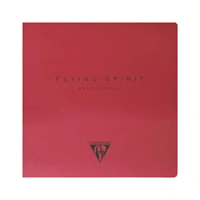 Abbildung von Clairefontaine 930032C Heft Flying Spirit, elfenbeinfarbiges 90g Papier, ideal für Notizen, trendig, mit Sepia Aufdruck, 15,5x15,5 cm, Rot, Motive sortiert