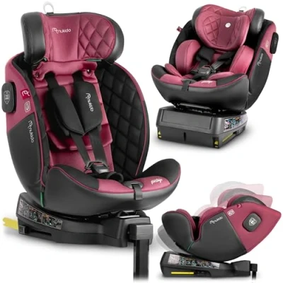 Abbildung von Nukido Kindersitz 360 Drehbar Autositz Kinder Kinderautositz i Size ISOFIX 5 Punkt Sicherheitsgurt 0 12 Jahre Bis 36 kg Grau Prestige Line