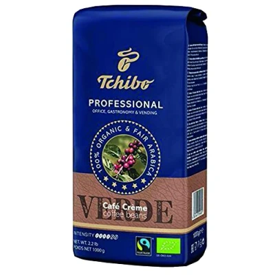 Abbildung von Tchibo Professional Caffe Crema Verde 1kg ganze Kaffee Bohne, Bio Fairtrade, 100% Arabica