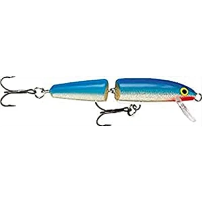 Abbildung von Rapala Jointed Angelköder Angelzubehör aus Balsaholz Süßwasser Spinnköder Lauftiefe 1.2 4.2m Fischköder 13cm, 18g Hergestellt in Estland Blue
