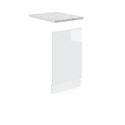 Abbildung von Vicco Frontblende R Line, Weiß Hochglanz/Weiß, 45 cm, AP Marmor