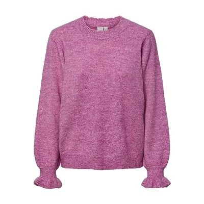 Abbildung von YAS Balis LS O NECK NOOS Strickpullover, Damen, Größe: Large, Purple orchid