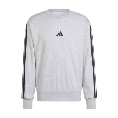 Abbildung von adidas Sportswear Essential Three Stripes French Terry Sweatshirt Medium grey heather black, Herren, Größe: XS, black