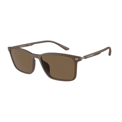 Abbildung von Emporio Armani Sonnenbrille, Herren, Größe: 56, Matte brown/dark brown