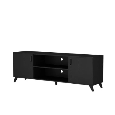 Abbildung von Vicco Lowboard Maceio, Schwarz, 160 x 54.5 cm mit 2 Türen