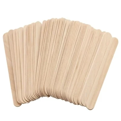 Abbildung von Wachs Spatel Sticks, 100 Pcs Haarentfernung Augenbrauen Applikator Sticks Klein Holzspatel Waxing Handwerk (150x18 mm)
