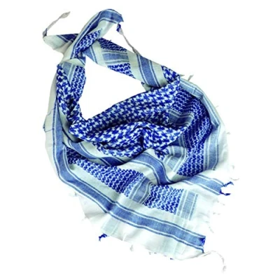 Abbildung von Taktisches Shemagh Kopftuch, Militär Stil, Shermag, Patrol Keffiyeh, Weiß und Blau, weiß/blau, Einheitsgröße