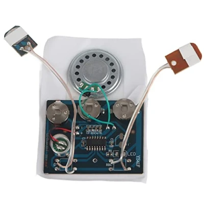 Abbildung von 27 s beschreibbare Musik Sound Voice Modul Chip 0,5 W mit Lautsprecher Knopfbatterie für kreative Geschenke/DIY Karte/Tortenschachtel(Kabelgebundene Doppeltastensteuerung)
