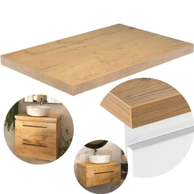 Abbildung von paplinskimoebel Girona Waschtischplatte für Aufsatzbecken Waschbecken, 80 x 40 3,6 cm, Lancelot Eiche Arbeitsplatte das Badezimmer, Aufsatzwaschtische
