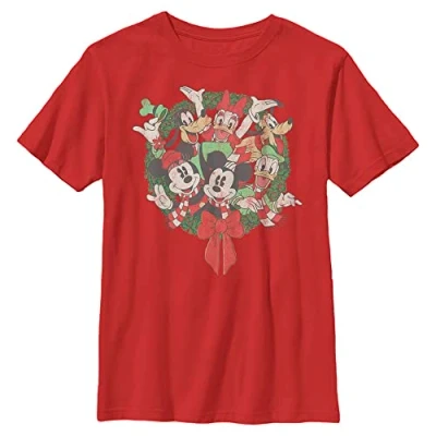 Abbildung von Disney Jungen Mickey Friends Wreath T Shirt, XL
