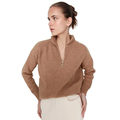 Abbildung von TRENDYOL Damen Twoaw20xs0009 Sweatshirt, Braun, M