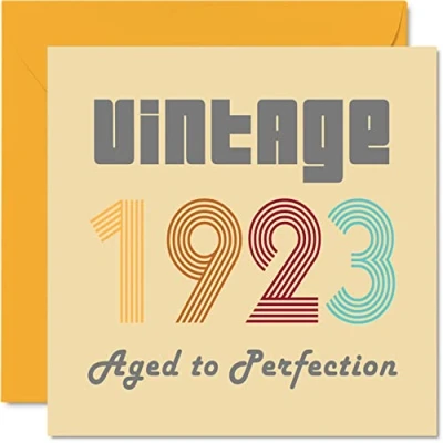 Abbildung von Geburtstagskarten zum 101. Geburtstag für Männer und Frauen Vintage 1923 Aged To Perfection 101 Lustig Sie Ihn 145 mm x Glückwunschkarten