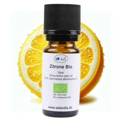 Abbildung von Sala Zitronenöl Aroma ätherisches Öl naturrein BIO zum Verzehr 100% (10 ml)