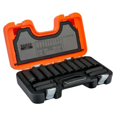 Abbildung von Bahco IRDD/S14 Tiefschlag Steckschlüsselsatz, 14 teilig, 1,3 cm (0,5 Zoll ) Vierkantantrieb
