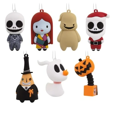 Abbildung von Hallmark Disney Tim Burton&#039;s The Nightmare Before Christmas Mystery Weihnachtsschmuck, bruchsicher, 2 Stück