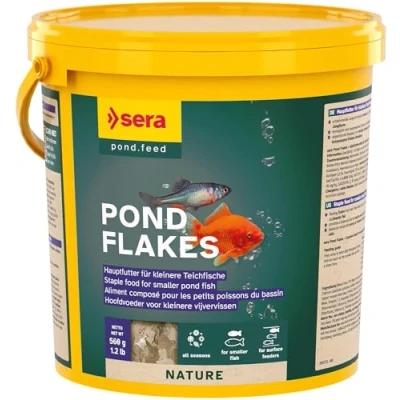 Abbildung von sera Pond Flakes, Teichfische, Trockenfischfutter, Splitter, Vitamin A, B1, B2, C, D3, E, Klein, 21%