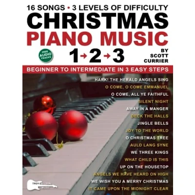 Abbildung von Christmas Piano Music 123: 16 Popular Songs. 3 Levels of Difficulty—Beginner to Intermediate in Easy Steps