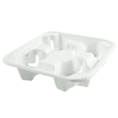 Abbildung von NatureStar Becherhalter Bio Quattro Zuckerrohr weiß für 4 Becher VE=50