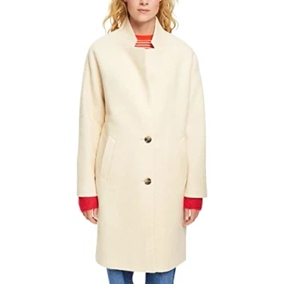 Abbildung von Esprit Klassischer Mantel, Damen, Größe: Large, Cream beige