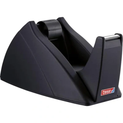 Abbildung von tesa Easy Cut Tischabroller Nachfüllbarer, standfester Klebeband Spender für Klebebandrollen bis 33 m x 19 mm Schwarz