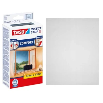 Abbildung von tesa Fliegengitter Gewebe Insect Stop COMFORT für Fenster 1,3 m x 1,5