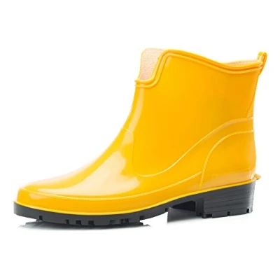 Abbildung von Ladeheid Gummistiefel Damen Kurz Wasserdicht Damenschuhe Elegant und Bequem LA 930 (Gelb, 42 EU)