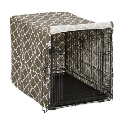 Abbildung von MidWest Homes for Pets CVR42T BR Hundebox Abdeckung, Stoff mit Teflonschutz, Sichtschutz für 107 cm lange Hundeboxen von und New World, maschinenwaschbar trocknergeeignet