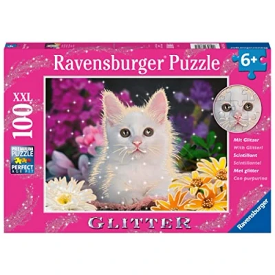 Abbildung von Ravensburger Puzzle White Kitten Glitter 100 Teile