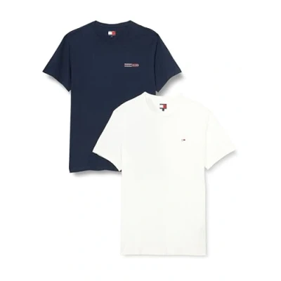Abbildung von Tommy Jeans SLIM MIX 2 PACK Tshirt basic, Herren, Größe: 46, Ecru dark night navy