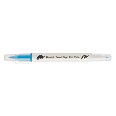 Abbildung von Pentel Brush Sign Pen Twin Tip Türkis 10 Stück