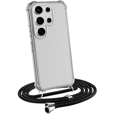 Abbildung von MyGadget Handykette für Samsung Galaxy S24 Ultra Hülle mit Band Handyhülle Handyband zum Umhängen Kordel Schnur Case Schutzhülle Schwarz